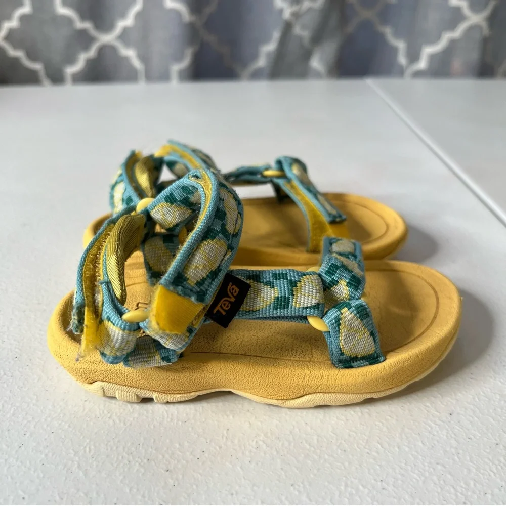 Teva Kids Yellow and Teal Floral Strap Sandals
